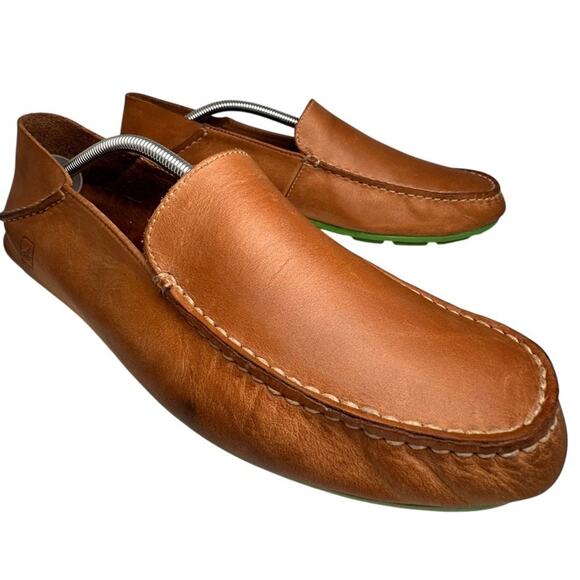 Sperry Wave Driver Mens 11 M Brown Leather Venetian Slip-On Loafer Shoes Preppy - Picture 1 of 16